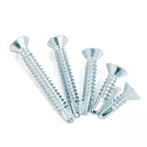 Vis autoperceuse tête cruciforme plate acier au carbone zingué cr3 